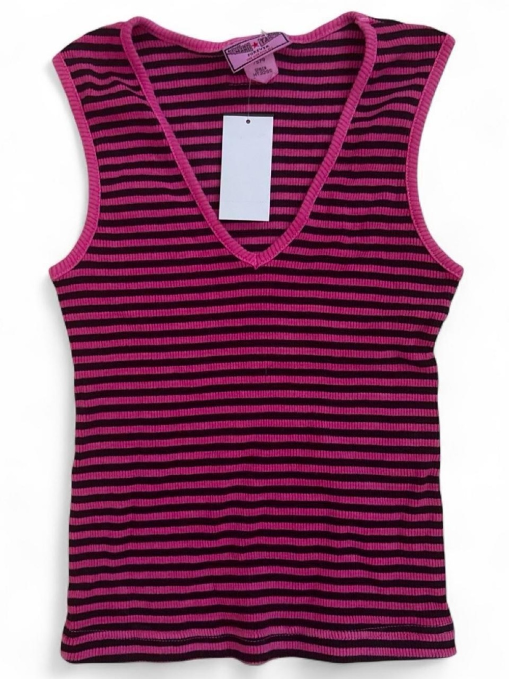 New Y2K vintage deadstock Hard Tail ribbed stripe v neck tank top